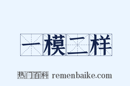 一模二样是什么意思的图片
